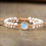Opal and Howlite beaded bracelet to help with anxiety