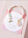 Heart Rose Quartz Bracelet