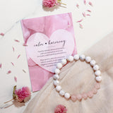 Anxiety relief stones bracelet made with Rose Quartz and Howlite healing crystals 