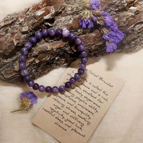 lepidolite stones stress relief bracelet