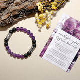 Soothing And Calming Amethyst And Lava Stone Bracelet