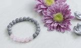 Anxiety Bracelet - Rose Quartz and Lava Stone Bracelet - Be Adorned