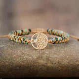 Tranquil Roots: Turquoise Tree of Life Bracelet