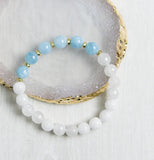 Ocean Serenity Aquamarine And White Quartz Bracelet