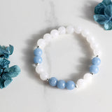 angelite and white quartz  healing crystal bracelet