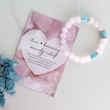 Ocean Serenity: Rose Quartz and Aquamarine Self-Love Bracelet