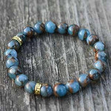 'Blue Lake' Cloisonne  Stone Bracelet