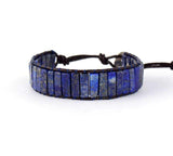 Leather Wrap Bracelet Lapis Lazuli Stone Bracelets BeAdornedUK 