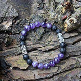 'Soothing And Calming' Amethyst And Lava Stone Handmade Bracelet Bracelets BeAdornedUK 